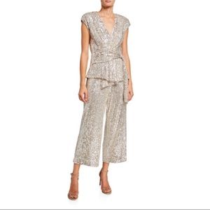 HOLIDAY Special Silver Sequin jumpsuit with Belt